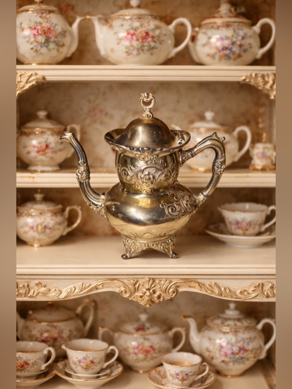 Antique Meriden Quadruple Plate Antique Tea Pot(Victorian Era)